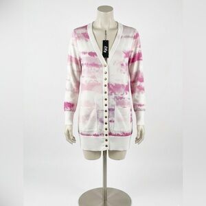 NEW Lily Pink and White Tie-Dye Cardigan.